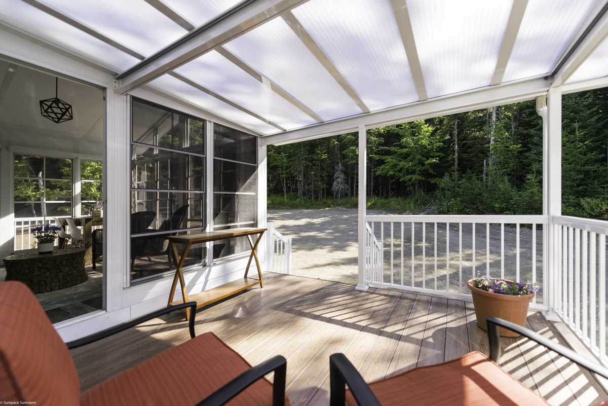 Acrylic patio cover letting in natural light